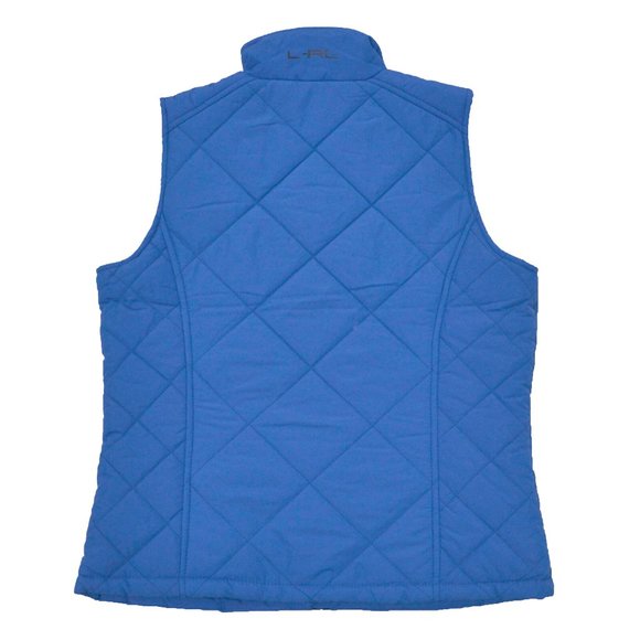 New Lauren Ralph Lauren Vest! Small  Blue  Gold Hardware  Quilted Lighter Weight - Picture 2 of 2